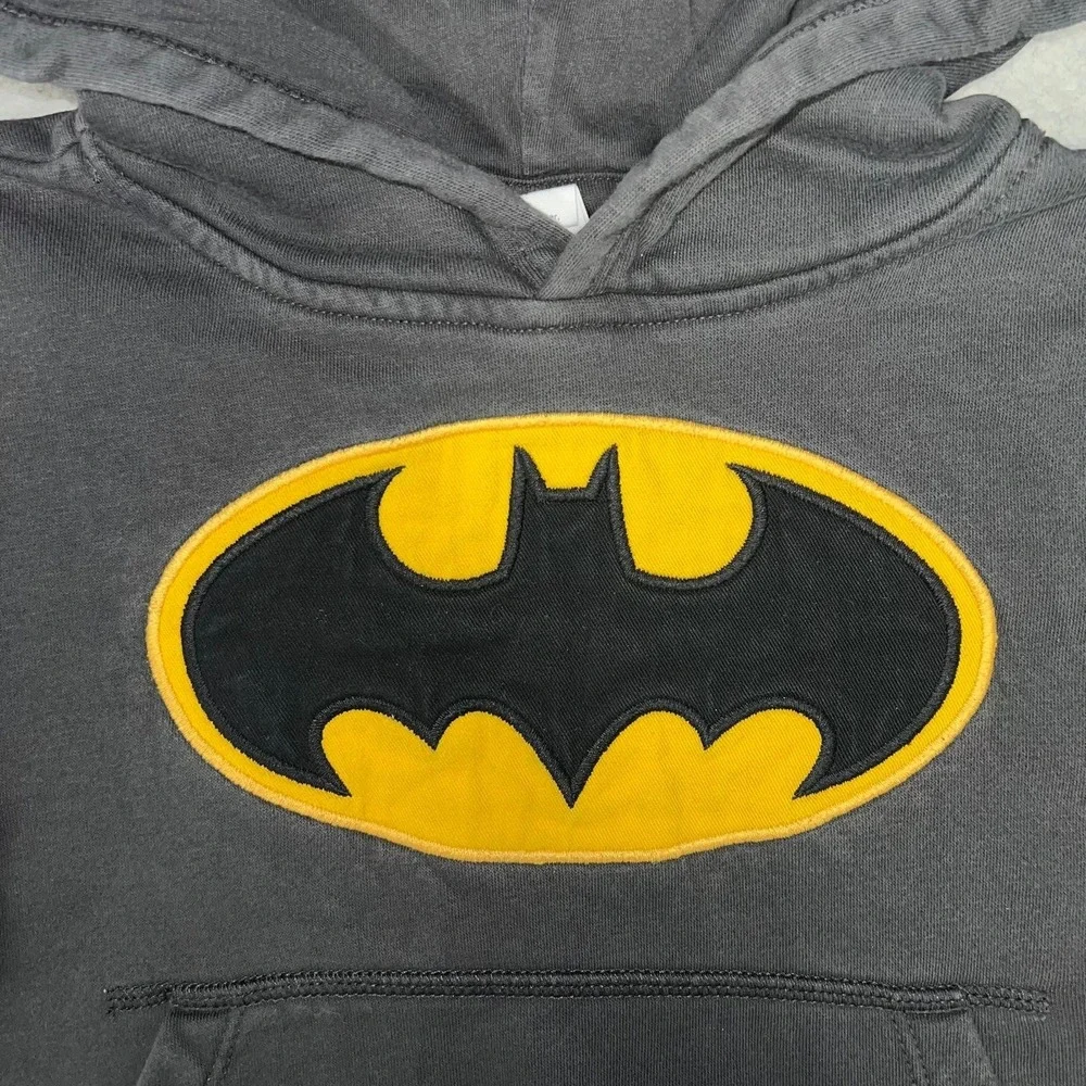 Gap Kids DC Comics Batman Hoodie Youth Sz XS (4-5) Black Embroider Logo Pullover